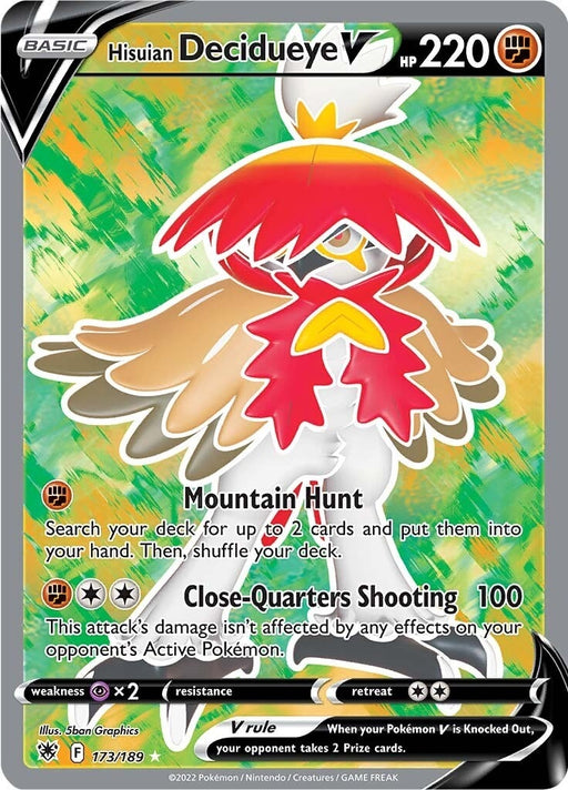 Image for Hisuian Decidueye V (Full Art) (173/189) (Holofoil) [SWSH10: Astral Radiance] - Pokemon