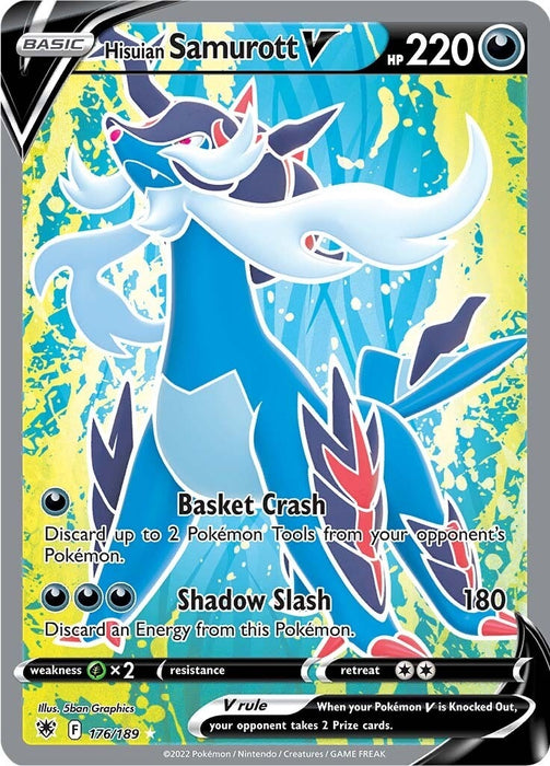 Image for Hisuian Samurott V (Full Art) (176/189) (Holofoil) [SWSH10: Astral Radiance] - Pokemon