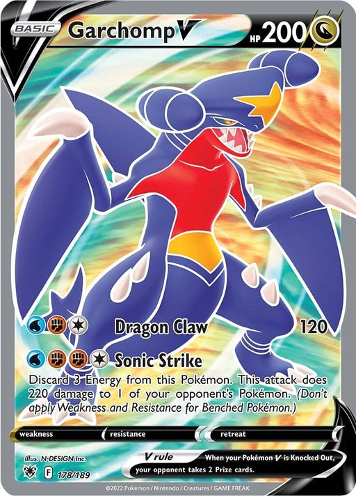 Image for Garchomp V (Full Art) (178/189) (Holofoil) [SWSH10: Astral Radiance] - Pokemon