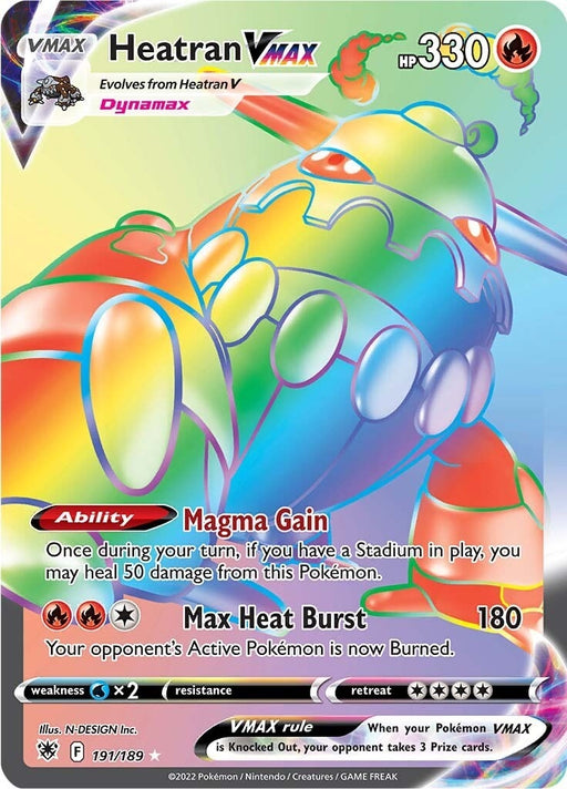 Image for Heatran VMAX (Secret) (191/189) (Holofoil) [SWSH10: Astral Radiance] - Pokemon