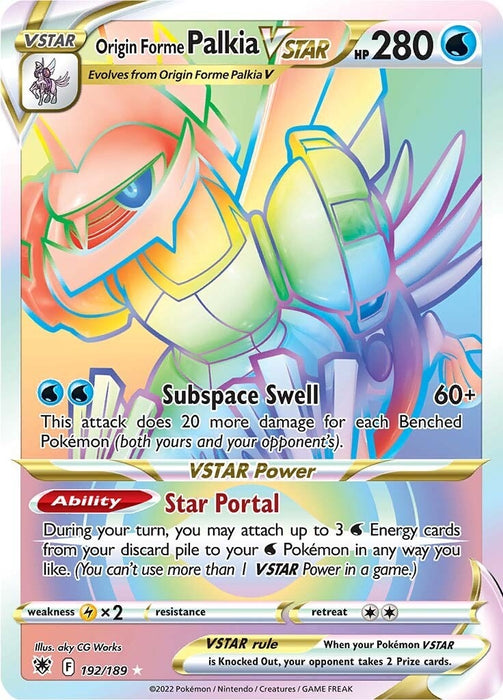 Image for Origin Forme Palkia VSTAR (Secret) (192) (192/189) (Holofoil) [SWSH10: Astral Radiance] - Pokemon