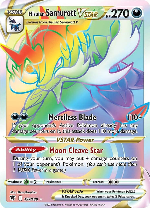 Image for Hisuian Samurott VSTAR (Secret) (197/189) (Holofoil) [SWSH10: Astral Radiance] - Pokemon