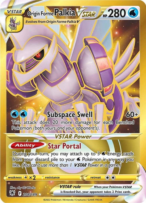 Image for Origin Forme Palkia VSTAR (Secret) (208) (208/189) (Holofoil) [SWSH10: Astral Radiance] - Pokemon