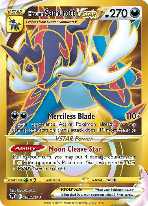 Image for Hisuian Samurott VSTAR (Secret) (209) (209/189) (Holofoil) [SWSH10: Astral Radiance] - Pokemon