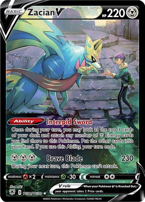 Image for Zacian V (TG21/TG30) (Holofoil) [SWSH10: Astral Radiance Trainer Gallery] - Pokemon