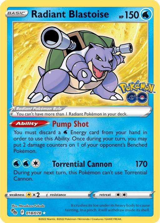 Image for Radiant Blastoise (018/078) (Holofoil) [Pokemon GO] - Pokemon