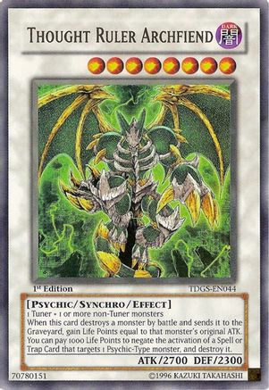 Thought Ruler Archfiend (TDGS-EN044) 1st Edition [The Duelist Genesis]