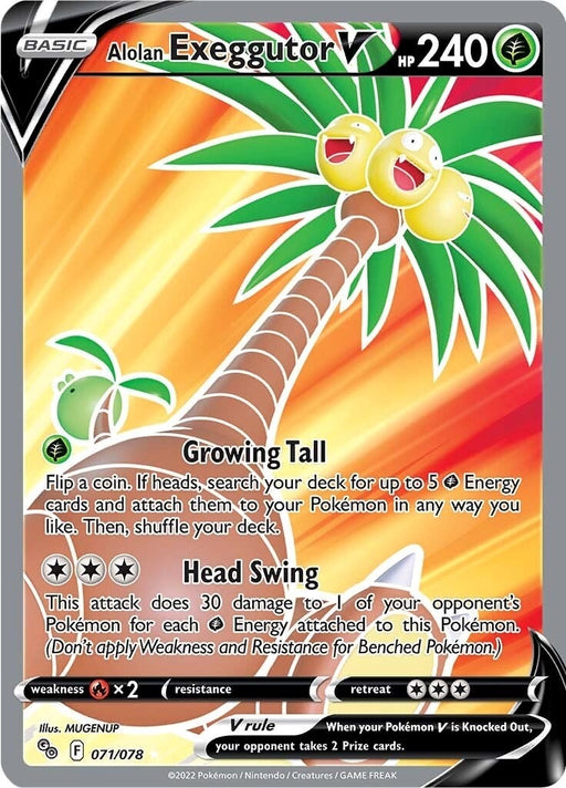 Image for Alolan Exeggutor V (Full Art) (071/078) (Holofoil) [Pokemon GO] - Pokemon