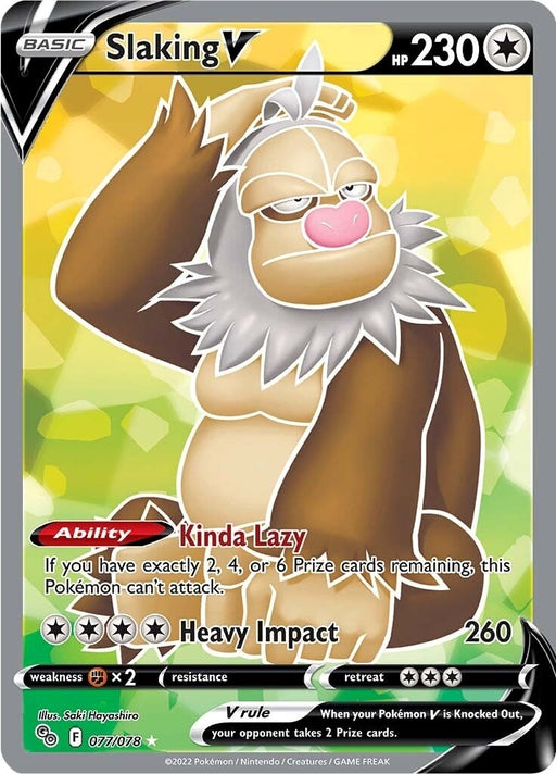 Image for Slaking V (Full Art) (077/078) (Holofoil) [Pokemon GO] - Pokemon