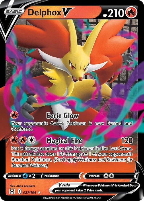 Image for Delphox V (027/196) (Holofoil) [SWSH11: Lost Origin] - Pokemon
