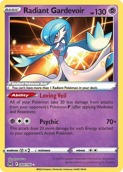 Image for Radiant Gardevoir (069/196) (Holofoil) [SWSH11: Lost Origin] - Pokemon