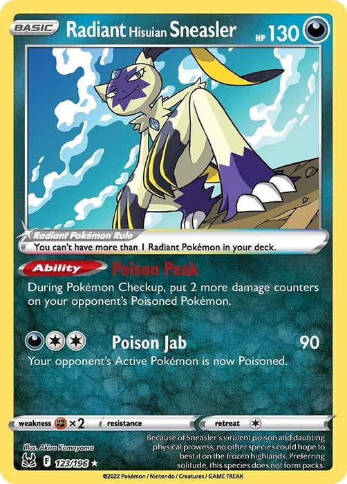 Image for Radiant Hisuian Sneasler (123/196) (Holofoil) [SWSH11: Lost Origin] - Pokemon