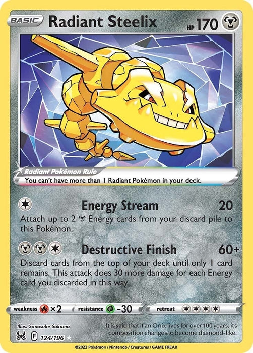 Image for Radiant Steelix (124/196) (Holofoil) [SWSH11: Lost Origin] - Pokemon