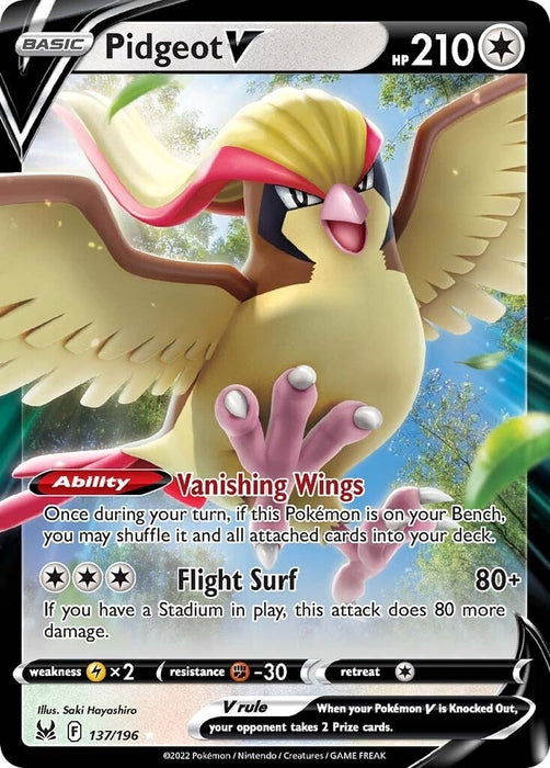 Image for Pidgeot V (137/196) (Holofoil) [SWSH11: Lost Origin] - Pokemon