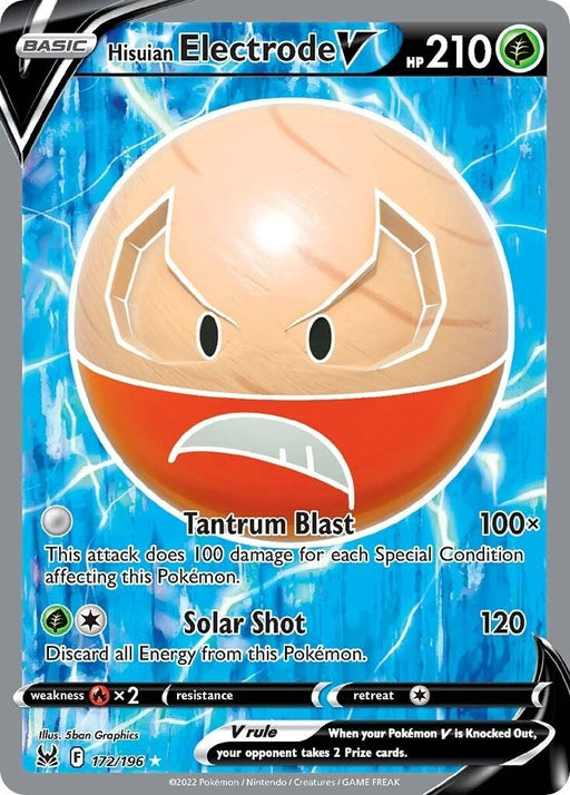 Image for Hisuian Electrode V (Full Art) (172/196) (Holofoil) [SWSH11: Lost Origin] - Pokemon
