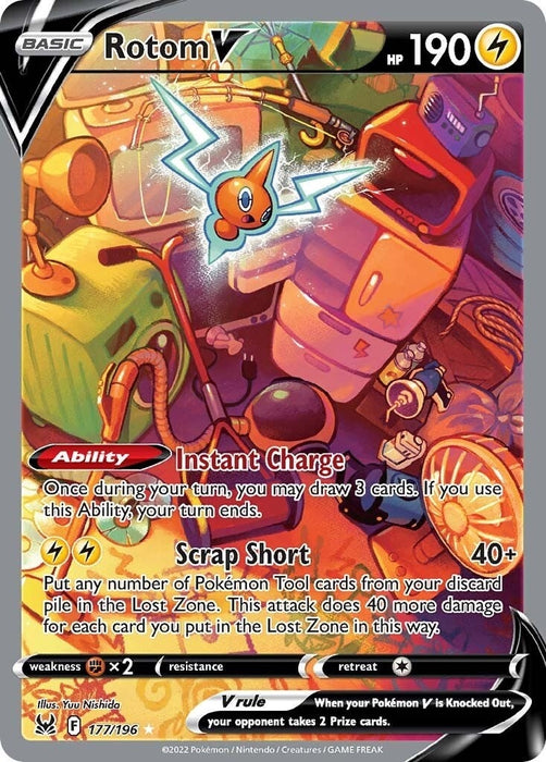 Image for Rotom V (Alternate Full Art) (177/196) (Holofoil) [SWSH11: Lost Origin] - Pokemon