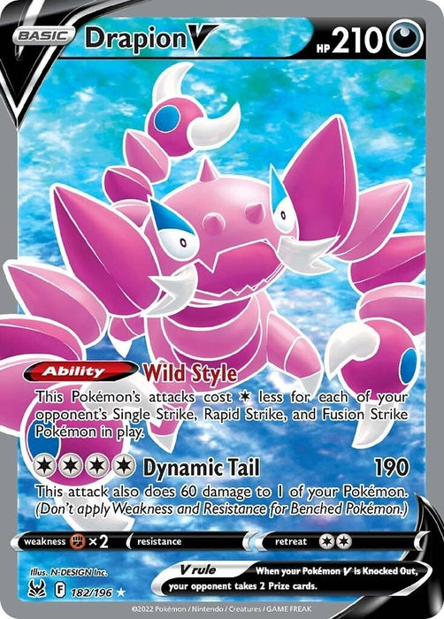Image for Drapion V (Full Art) (182/196) (Holofoil) [SWSH11: Lost Origin] - Pokemon