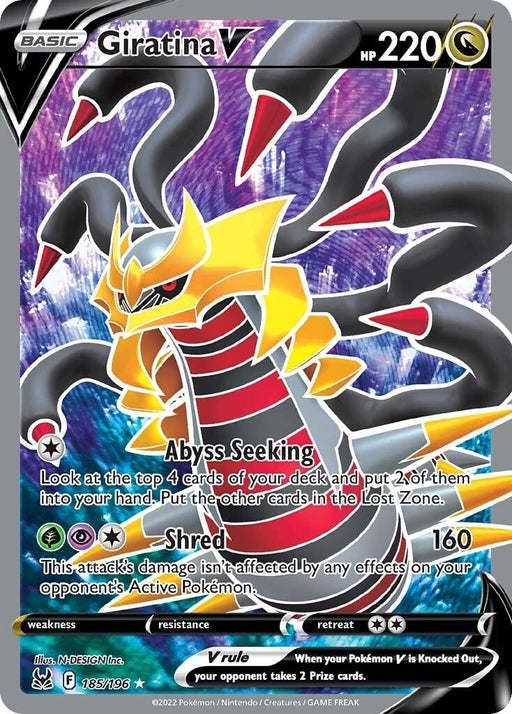Image for Giratina V (Full Art) (185/196) (Holofoil) [SWSH11: Lost Origin] - Pokemon