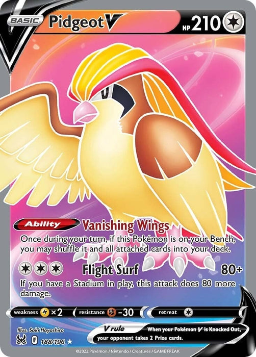 Image for Pidgeot V (Full Art) (188/196) (Holofoil) [SWSH11: Lost Origin] - Pokemon