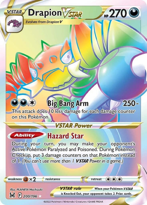 Image for Drapion VSTAR (Secret) (200/196) (Holofoil) [SWSH11: Lost Origin] - Pokemon