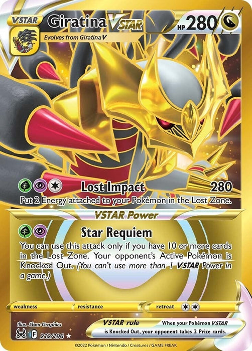 Image for Giratina VSTAR (212) (Secret) (212/196) (Holofoil) [SWSH11: Lost Origin] - Pokemon