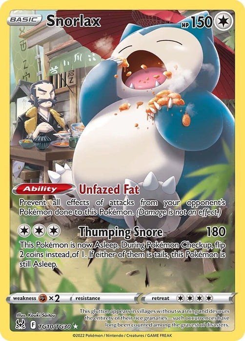 Image for Snorlax (TG10/TG30) (Holofoil) [SWSH11: Lost Origin Trainer Gallery] - Pokemon
