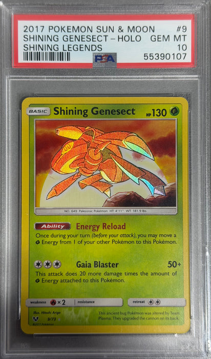PSA 10 - Shining Genesect - Sun & Moon - #009 - 55390107