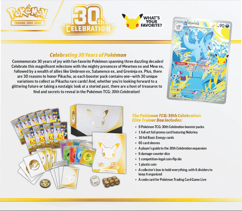 Pokémon 30th Celebration Elite Trainer Box (Pre-Order)