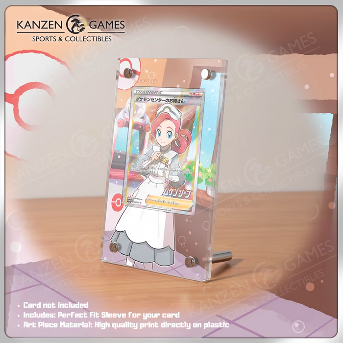 Custom Acrylic Card Display - Pokemon Center Lady (185/185) KanZenGames Custom Acrylic Card Display - Pokemon Center Lady (185/185) KanZenGames