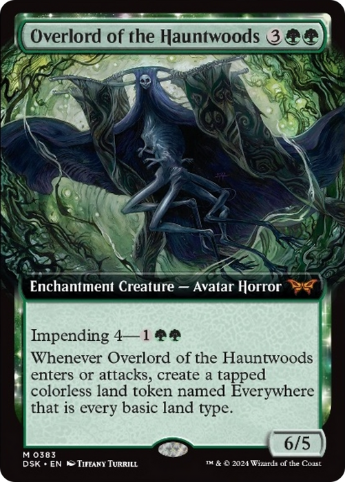 Overlord of the Hauntwoods (Extended Art) [DSK-383] Foil - Duskmourn: House of Horror