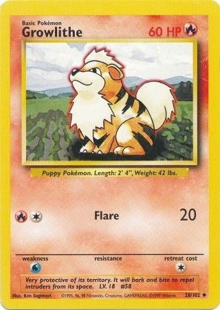 Image for Growlithe (028/102) [Base Set] - Pokemon