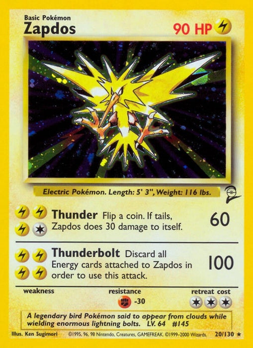 Image for Zapdos (020/130) (Holofoil) [Base Set 2] - Pokemon