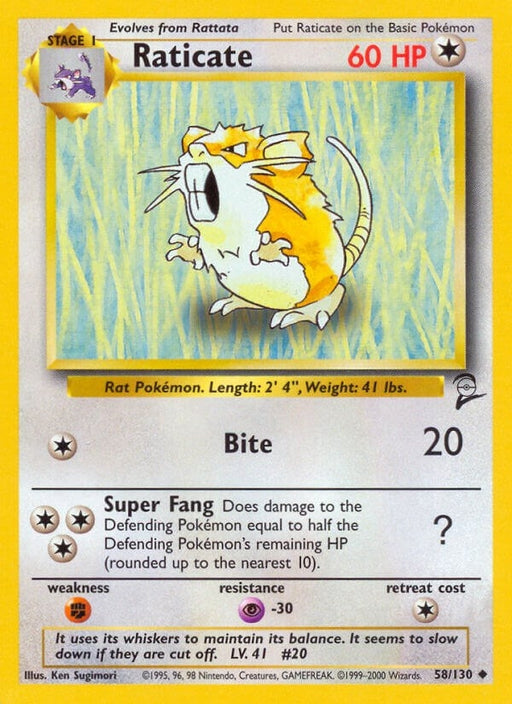 Image for Raticate (058/130) [Base Set 2] - Pokemon