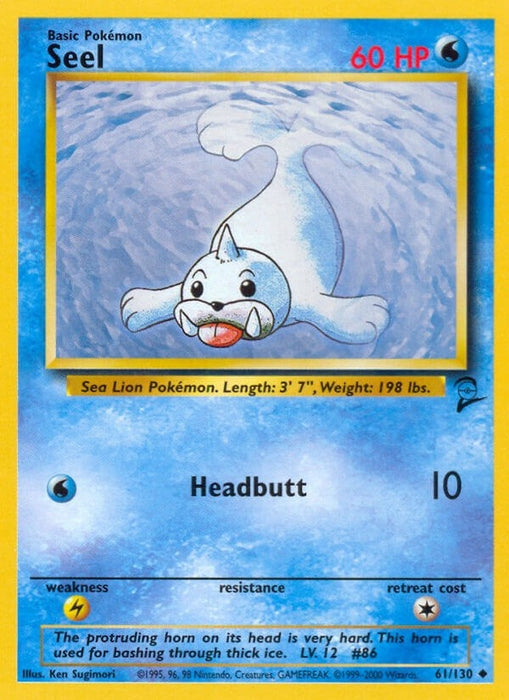 Image for Seel (061/130) [Base Set 2] - Pokemon