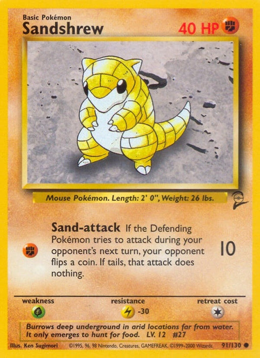 Image for Sandshrew (091/130) [Base Set 2] - Pokemon