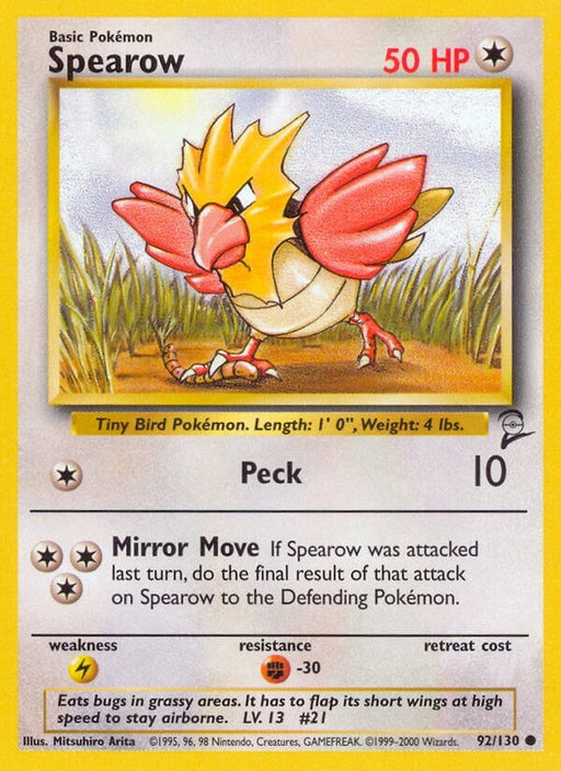 Image for Spearow (092/130) [Base Set 2] - Pokemon
