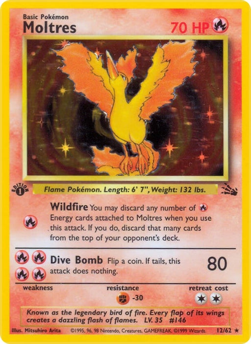 Image for Moltres (12) (12/62) (1st Edition Holofoil) [Fossil] - Pokemon