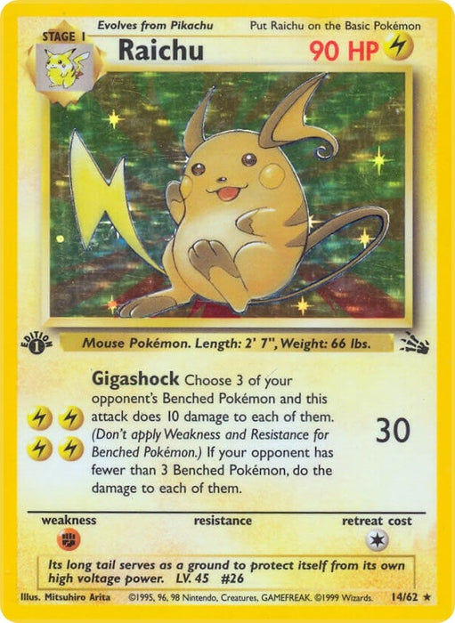 Image for Raichu (14) (14/62) (1st Edition Holofoil) [Fossil] - Pokemon