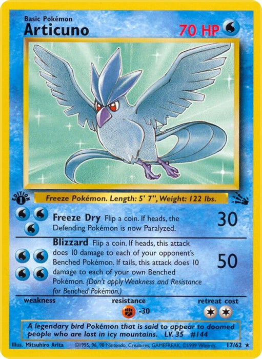 Image for Articuno (17) (17/62) (Unlimited) [Fossil] - Pokemon