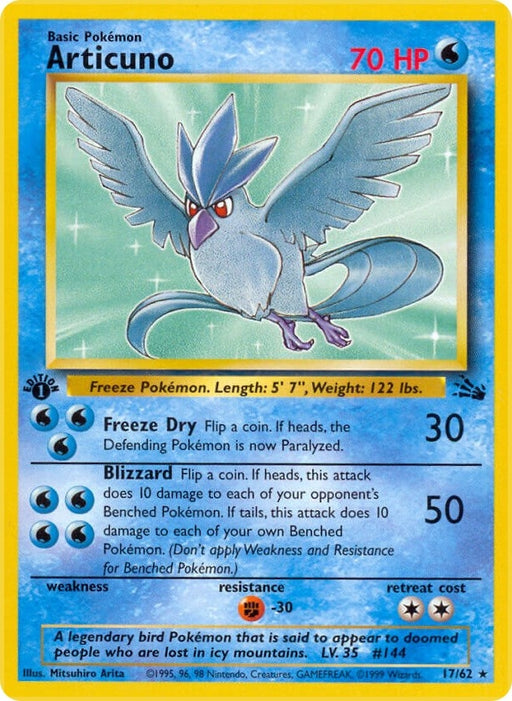 Image for Articuno (17) (17/62) (1st Edition) [Fossil] - Pokemon