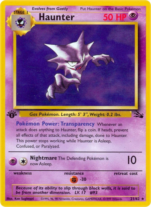 Image for Haunter (21) (21/62) (1st Edition) [Fossil] - Pokemon