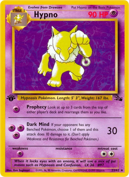 Image for Hypno (23) (23/62) (Unlimited) [Fossil] - Pokemon