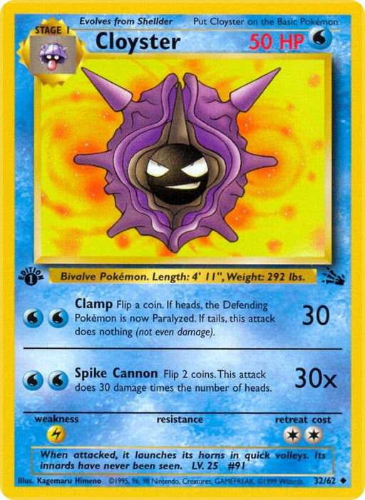 Image for Cloyster (32/62) (Unlimited) [Fossil] - Pokemon