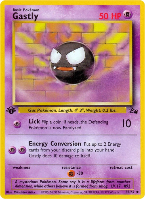 Image for Gastly (33/62) (Unlimited) [Fossil] - Pokemon
