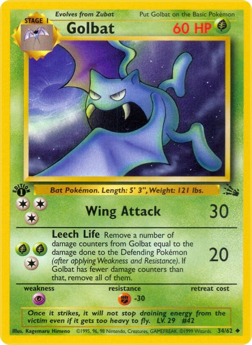 Image for Golbat (34/62) (Unlimited) [Fossil] - Pokemon