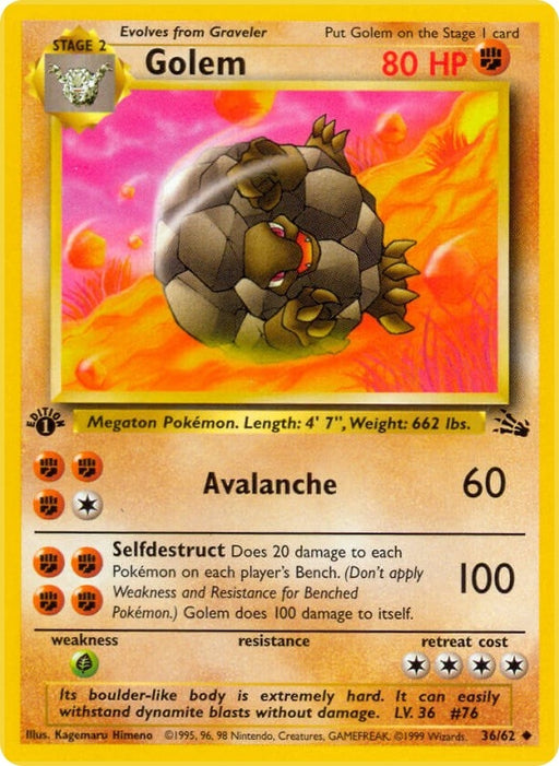 Image for Golem (36/62) (Unlimited) [Fossil] - Pokemon