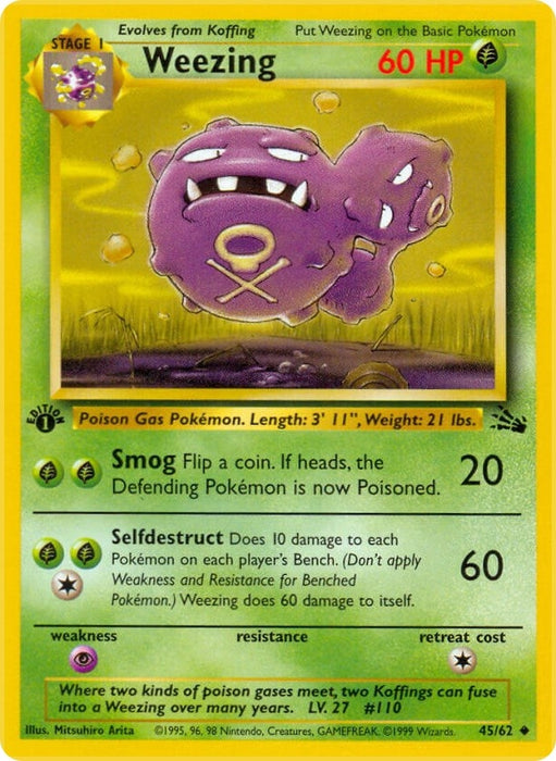 Image for Weezing (45/62) (1st Edition) [Fossil] - Pokemon