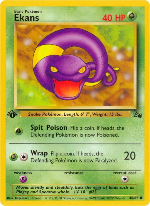 Image for Ekans (46/62) (1st Edition) [Fossil] - Pokemon