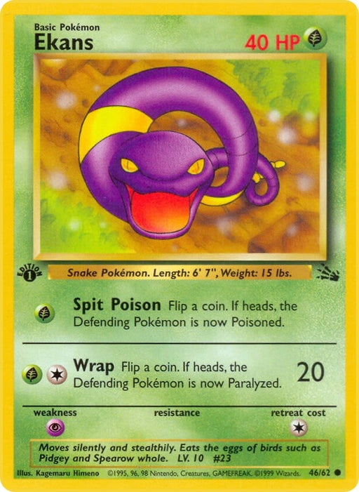 Image for Ekans (46/62) (1st Edition) [Fossil] - Pokemon