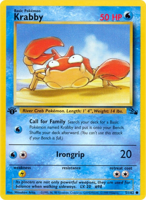 Image for Krabby (51/62) (Unlimited) [Fossil] - Pokemon
